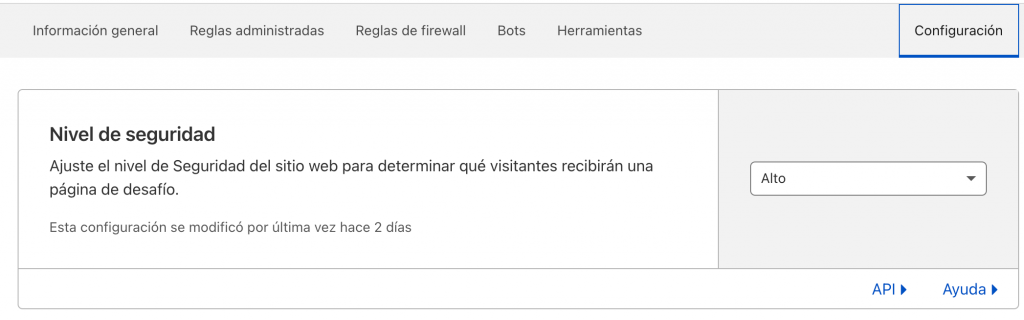 Nivel de seguridad del Firewall